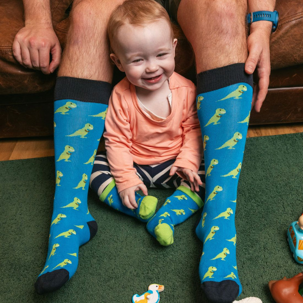 T-Rex Matching Bamboo Socks for Adults and Children