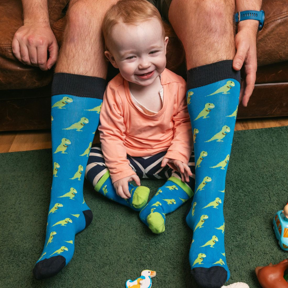 T-Rex Matching Bamboo Socks for Adults and Children