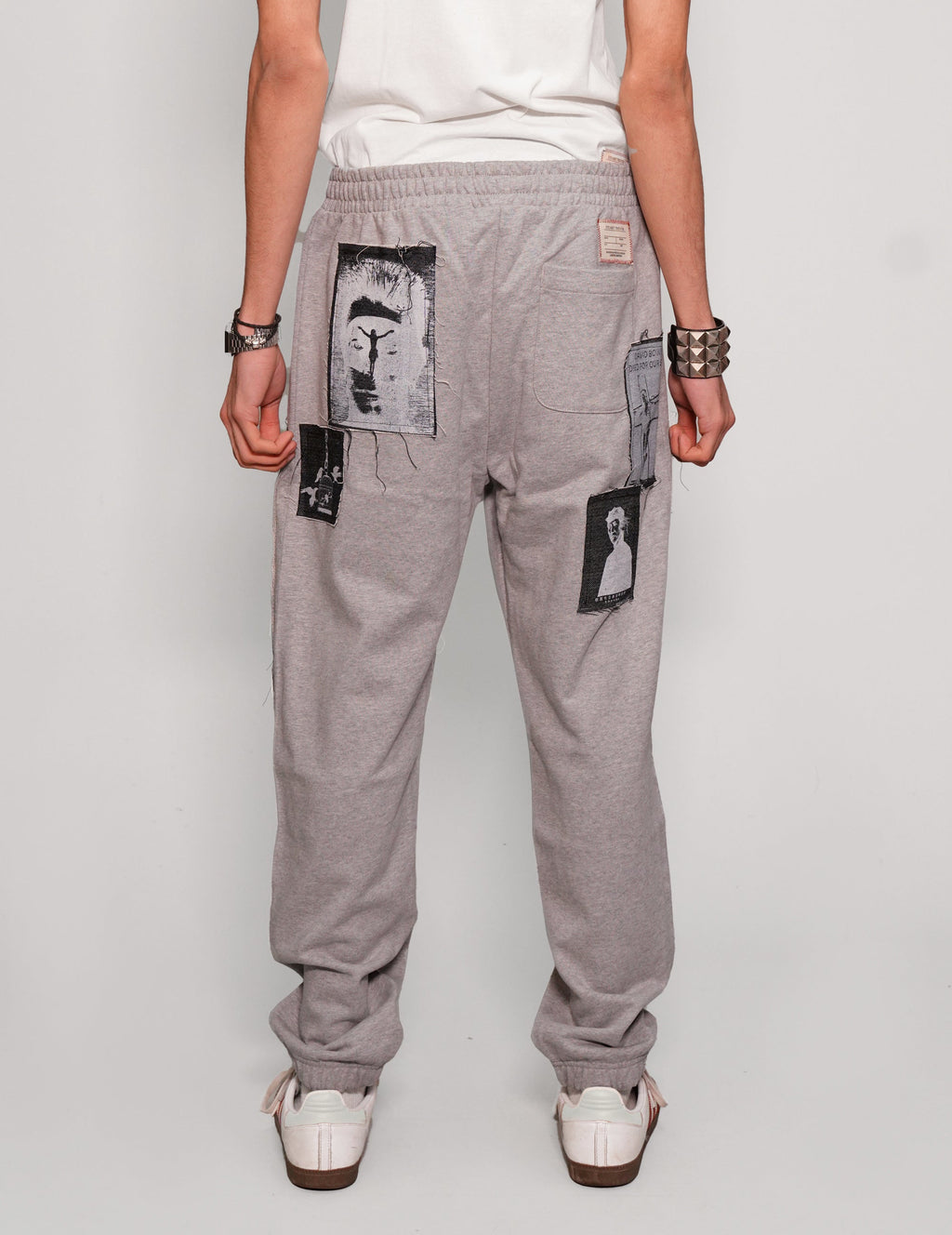 Multi-Patch Jogger Pants in Grey
