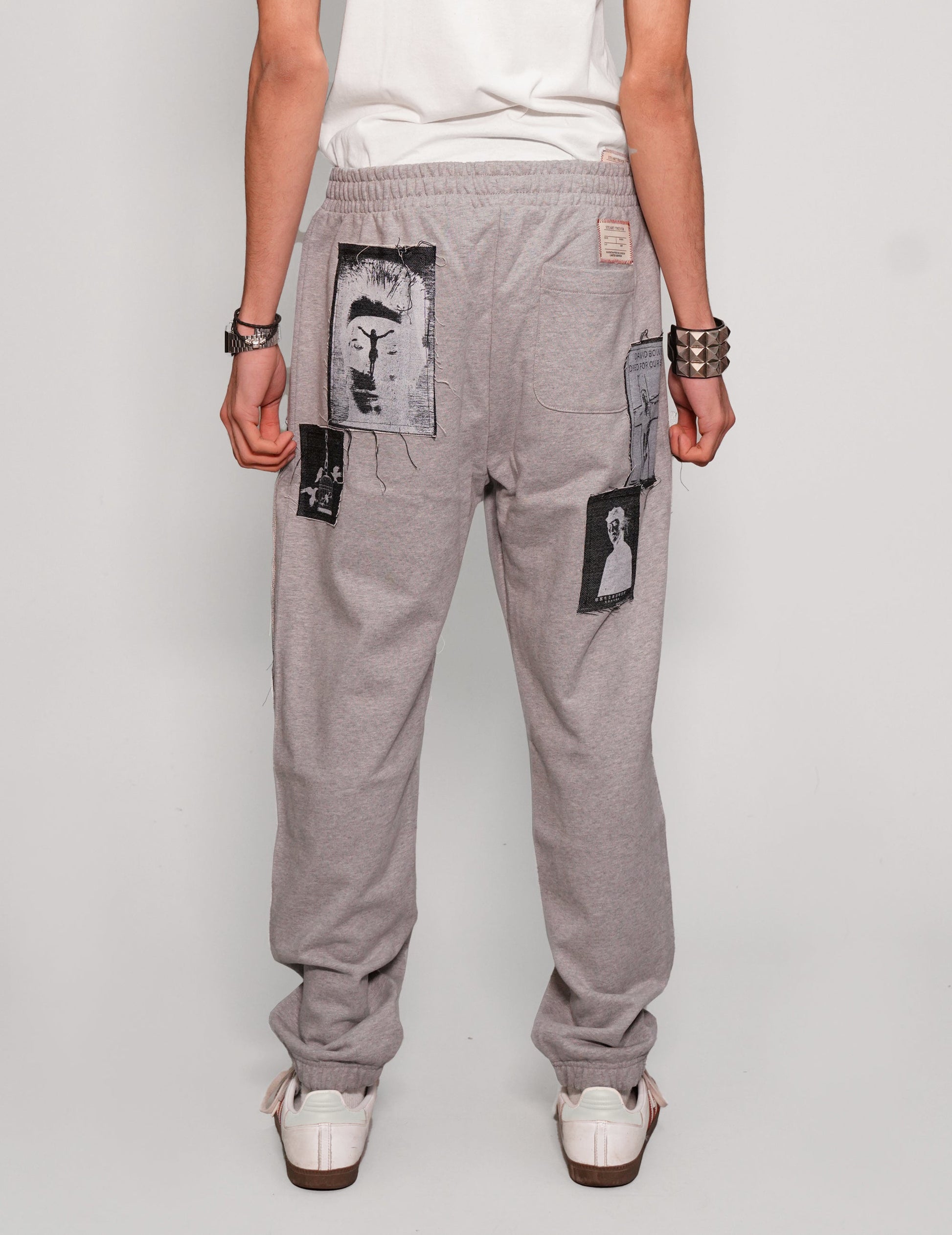 Multi-Patch Jogger Pants in Grey