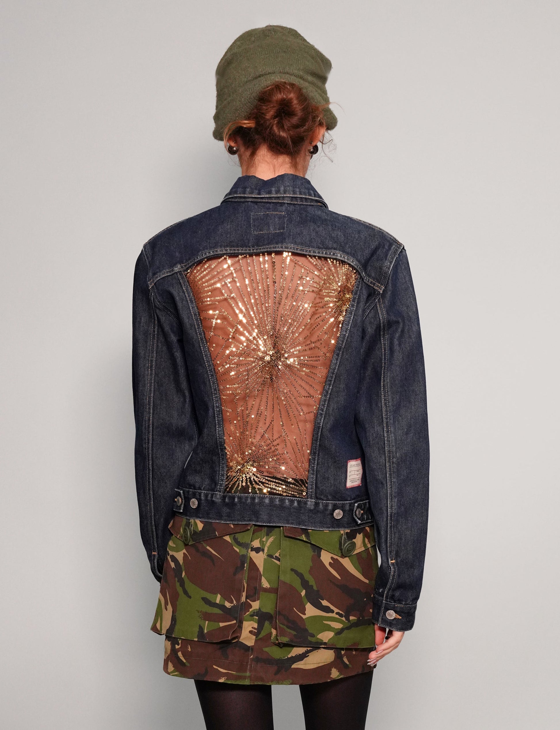 Denim Party Back Jacket in Blue