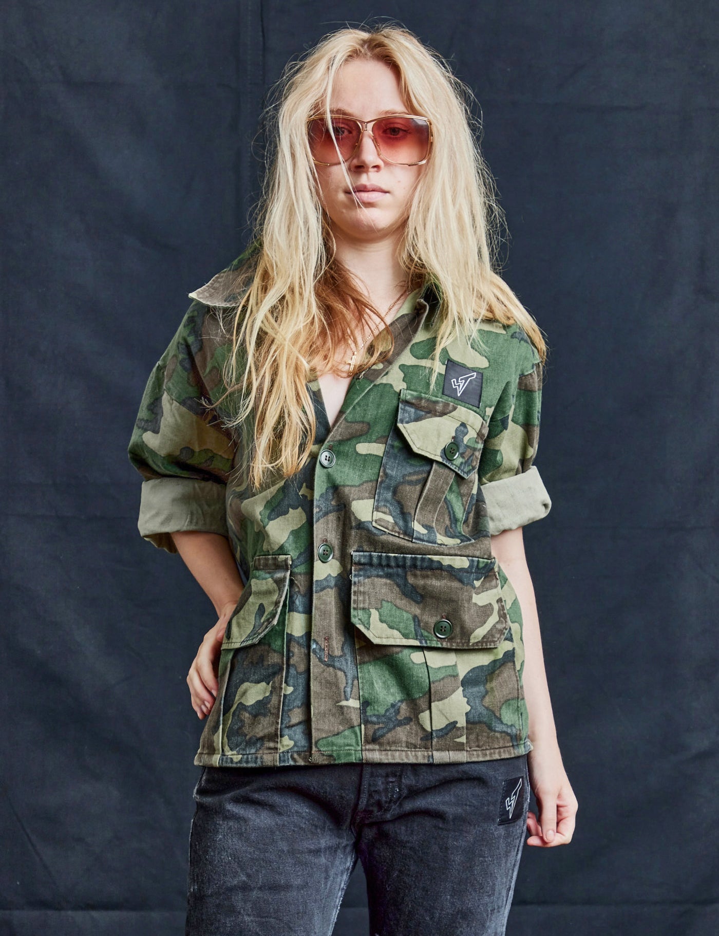 Party Back Shirt - Black Sequin - Camo