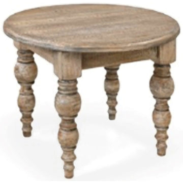 Handcrafted round dining table in warm brown, 120cm solid wood, modern British design for family gatherings. by Sostter at brixbailey.com