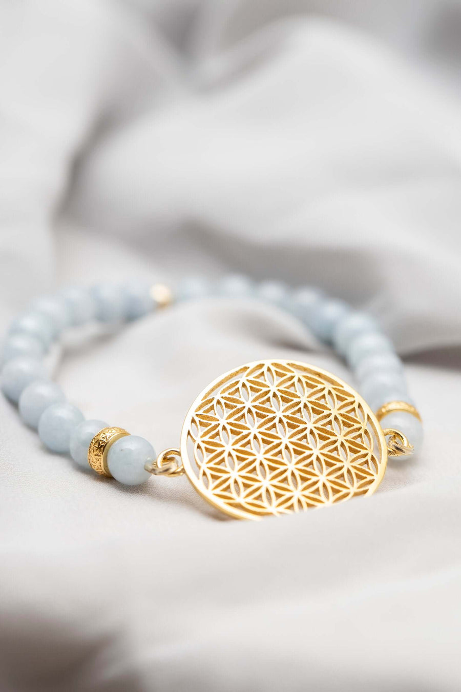 Aquamarine 3D-Printed Bracelet – Elegant & Ethically Crafted by New Vintage by Kriss at brixbailey.com