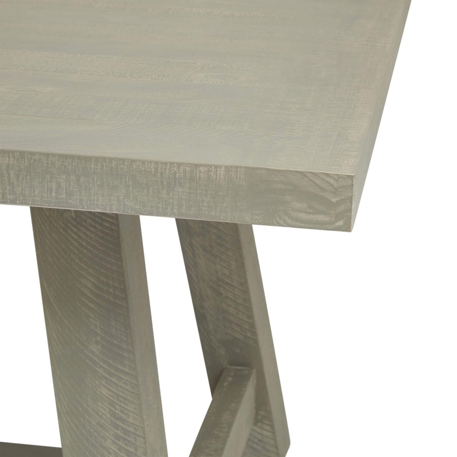 Saltaire rectangular dining table in grey-stained pine with curved edges, seats 6-8 by Sostter at brixbailey.com