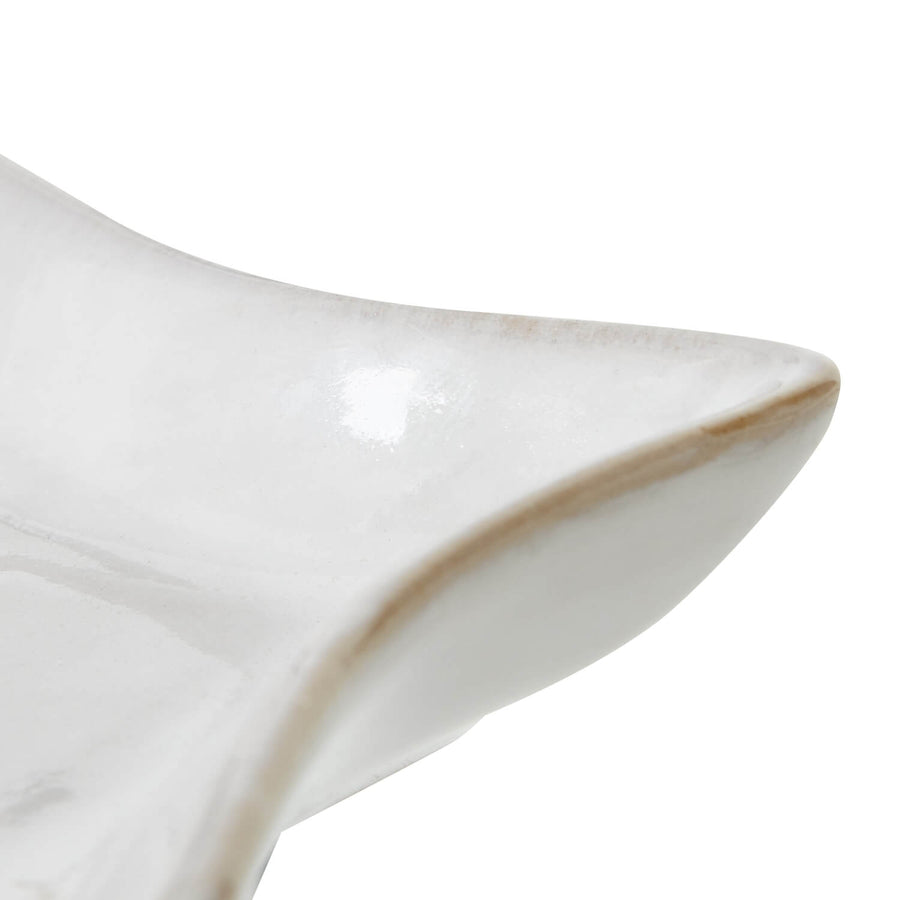 White ceramic star dish with minimalist design, smooth glaze finish, perfect for trinkets or dÃ©cor accents by Sostter at brixbailey.com