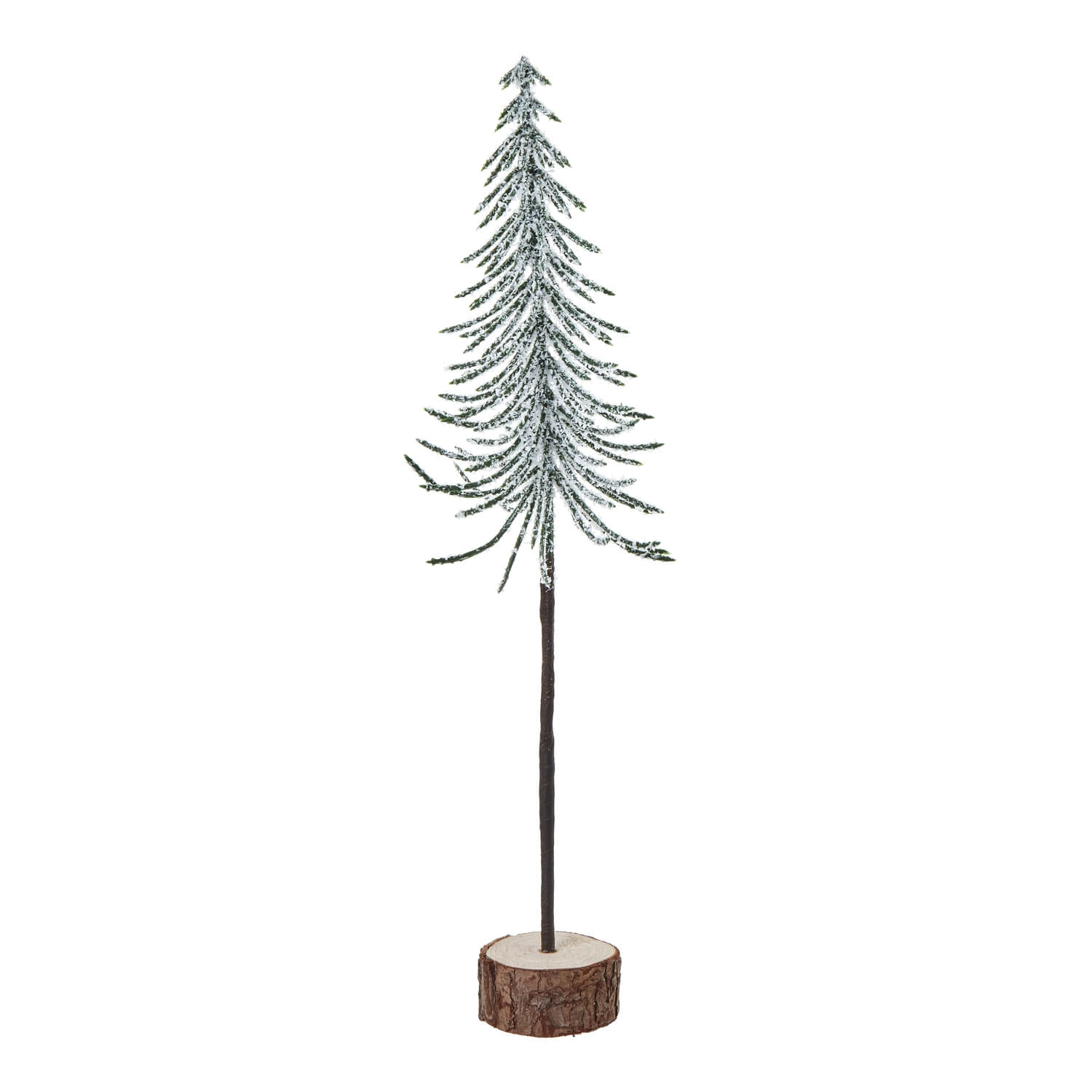 Handcrafted snowy spindle tree with realistic snow accents and rustic wood base, 30cm winter decor centerpiece by Sostter at brixbailey.com