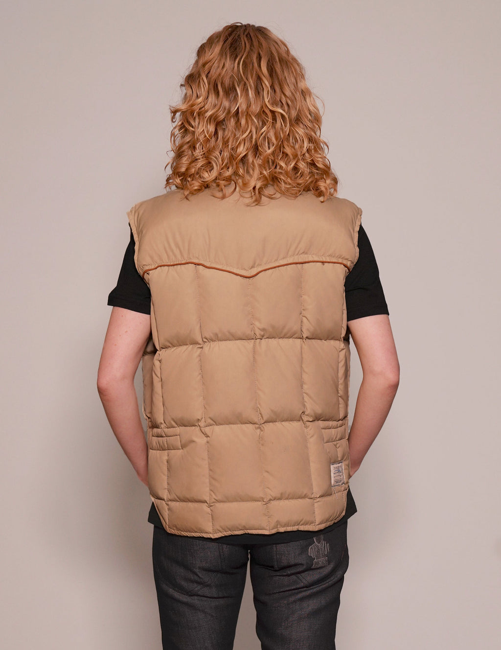 Patched Khaki Puffer Gilet