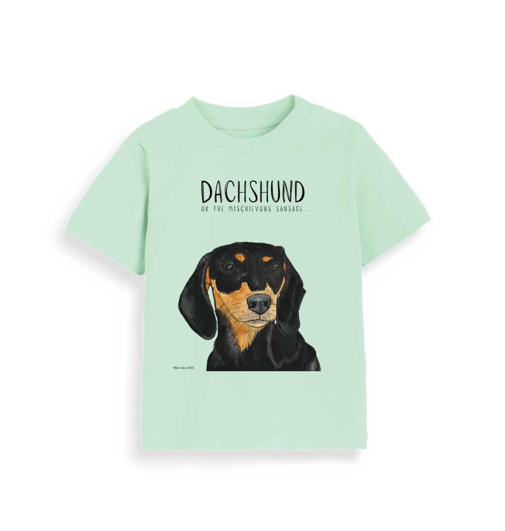 Black & Tan Dachshund Baby Tee – Small But Mighty!