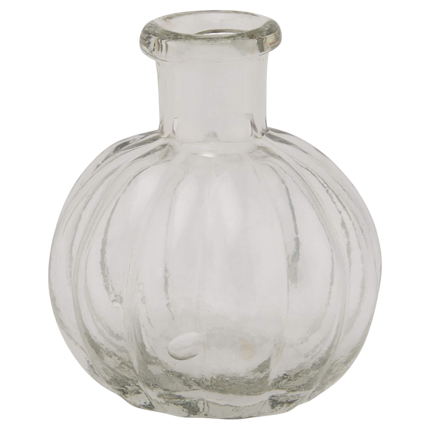 Clear glass bud vase, minimalist modern design, 6cm cube shape for single stems or small floral arrangements by Sostter at brixbailey.com