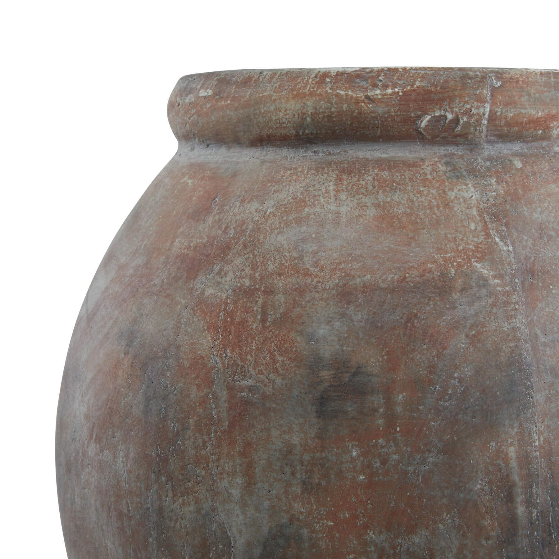Handcrafted brown ceramic Mediterranean planter, 31cm tall with rustic glaze, perfect for floral arrangements or decor. by Sostter at brixbailey.com