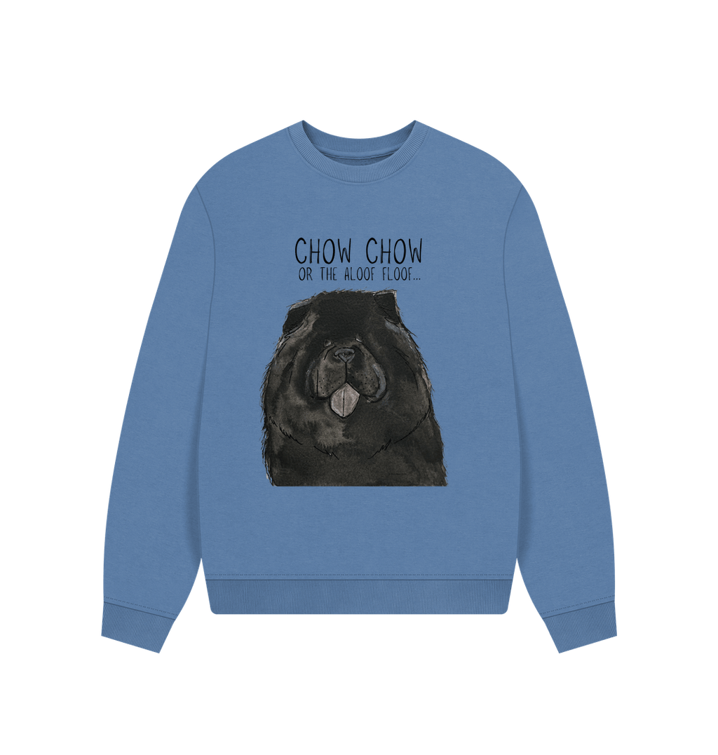 Black Chow Chow Women's Oversized Sweatshirt – Featuring the Aloof Floof Design!