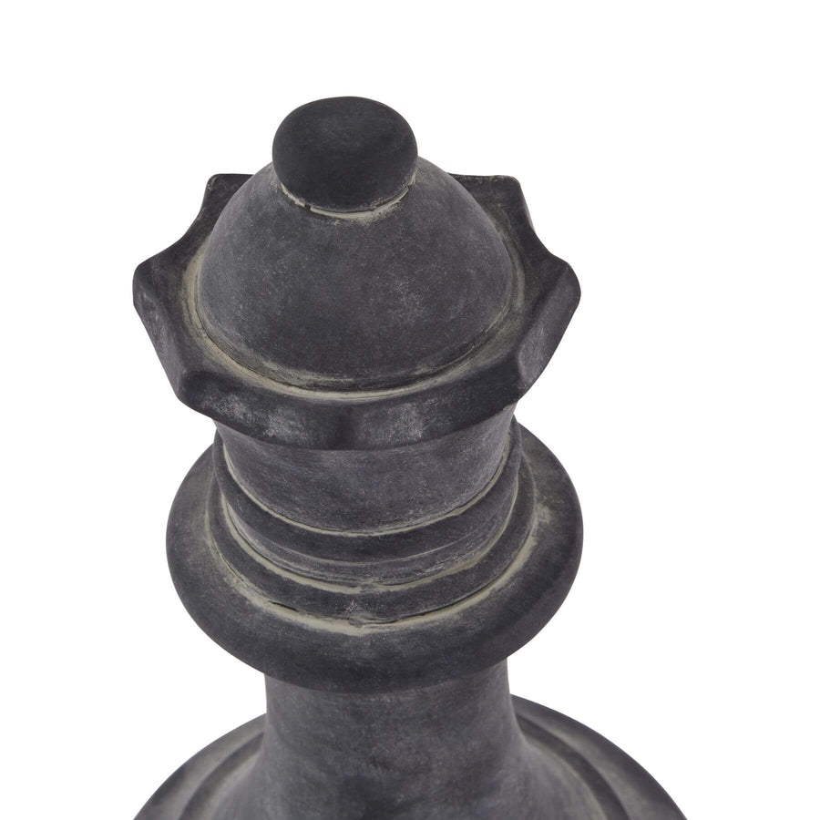 Grey ceramic queen chess piece, modern design, elegant home decor, 29cm height, premium chess set addition by Hill Interiors at brixbailey.com