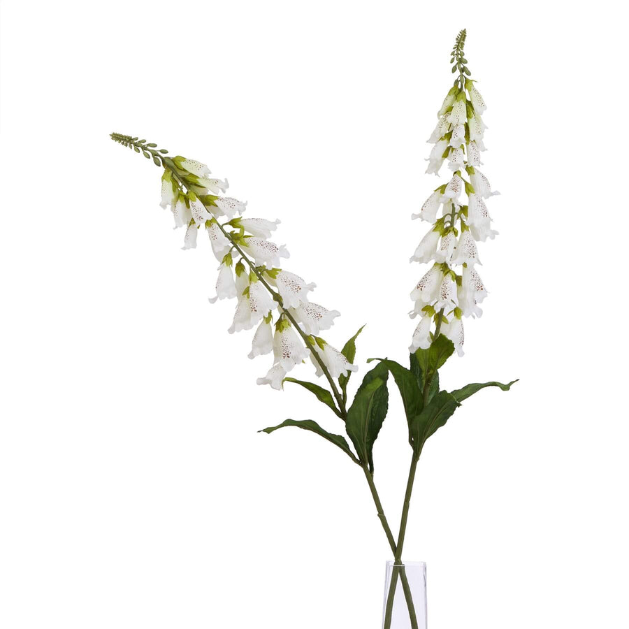 Lifelike white bellflower stem with intricate veining, 11cm high, for elegant zero-maintenance floral arrangements by Sostter at brixbailey.com