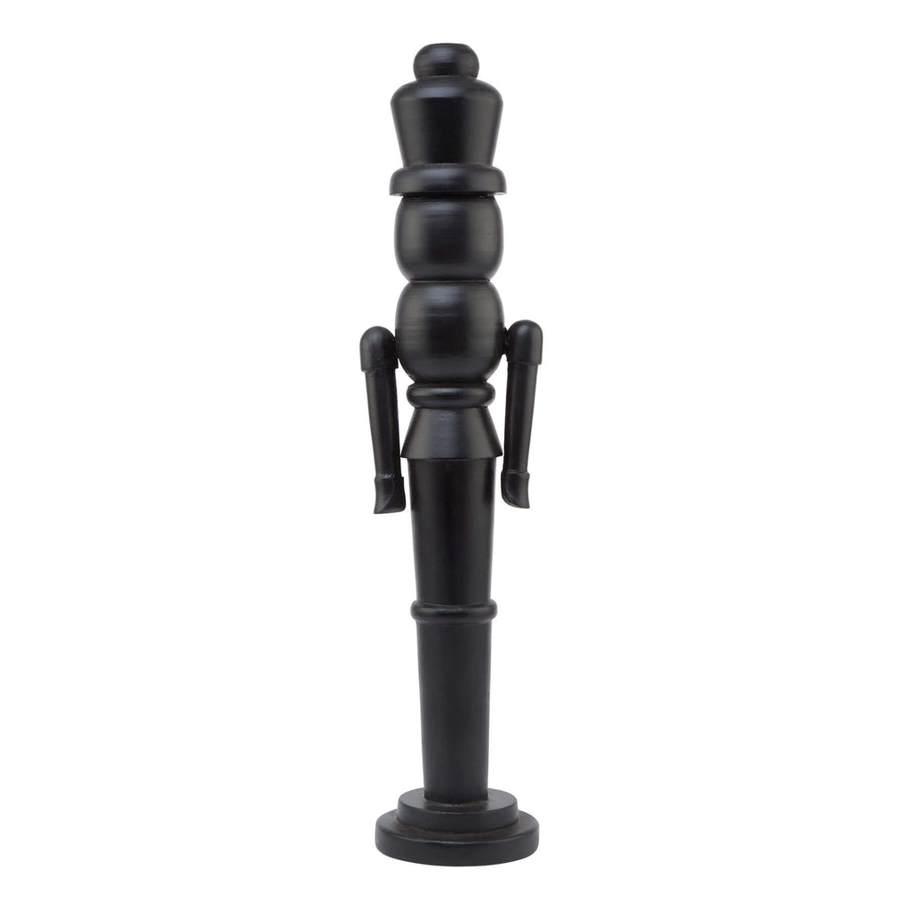 Black Scandinavian nutcracker with minimalist design, 60cm tall, matte wood finish for modern Christmas decor by Sostter at brixbailey.com
