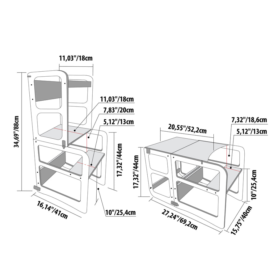 2-in-1 Convertible Kitchen Tower – Safe & Versatile for Kids by Montessori House Bed at www.brixbailey.com