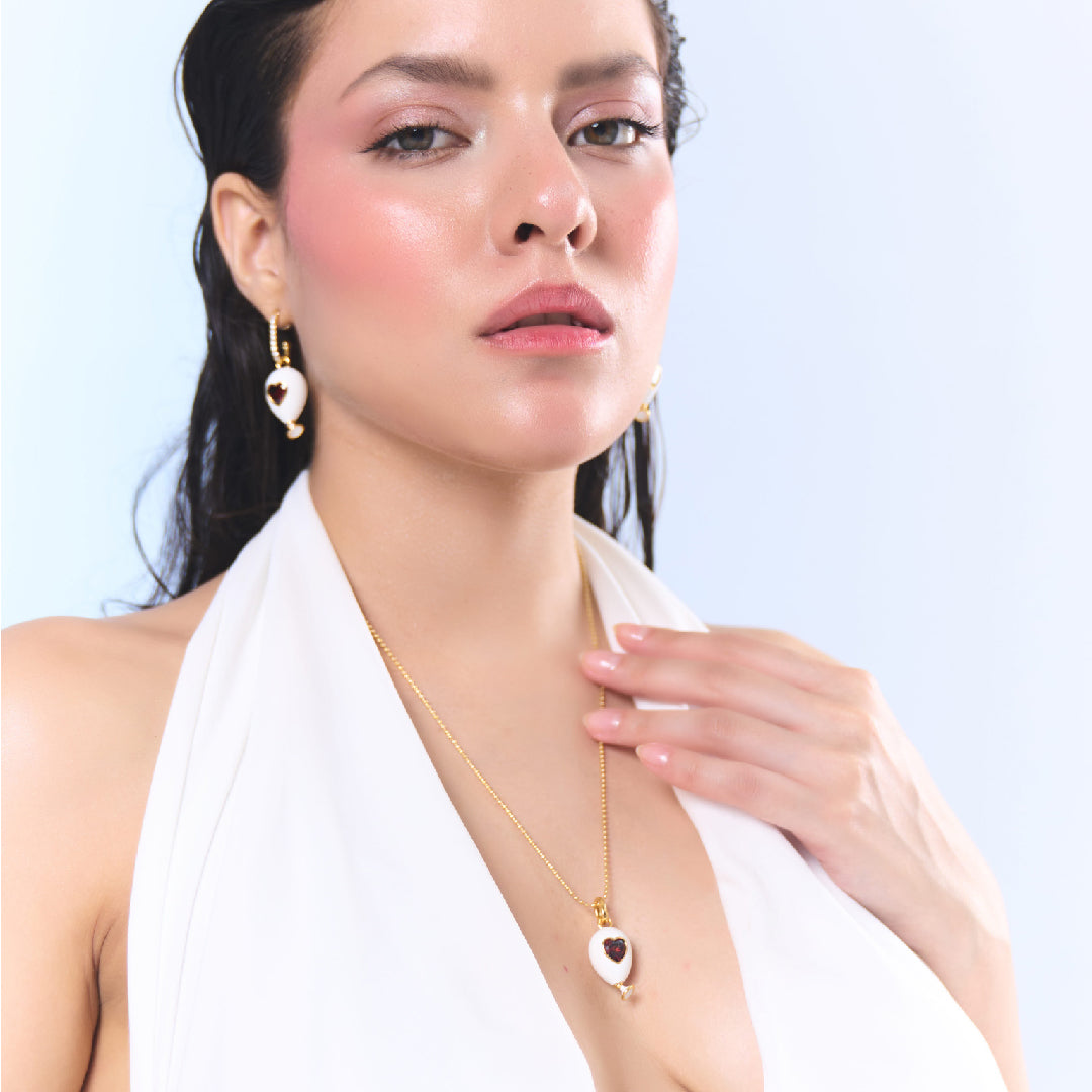 Age of Innocence Red and White Adjustable Necklace