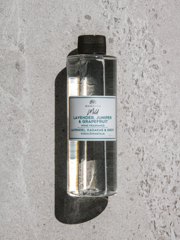 Lavender & Juniper Reed Diffuser Refill – 200ml Vegan & Eco-Friendly by Magrada Organic Cosmetics at www.brixbailey.com