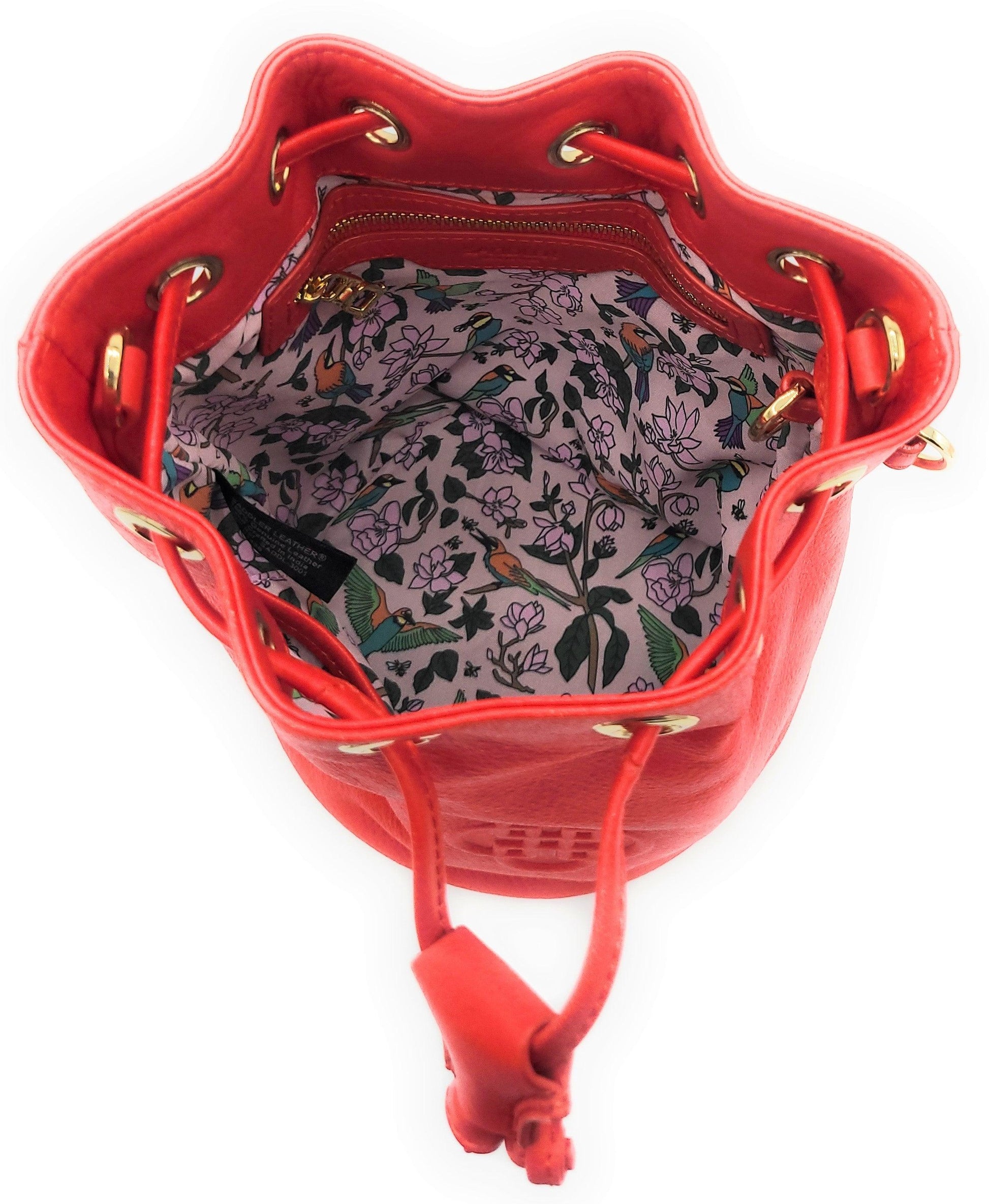 Pixie Real Leather Drawstring Crossbody Bag