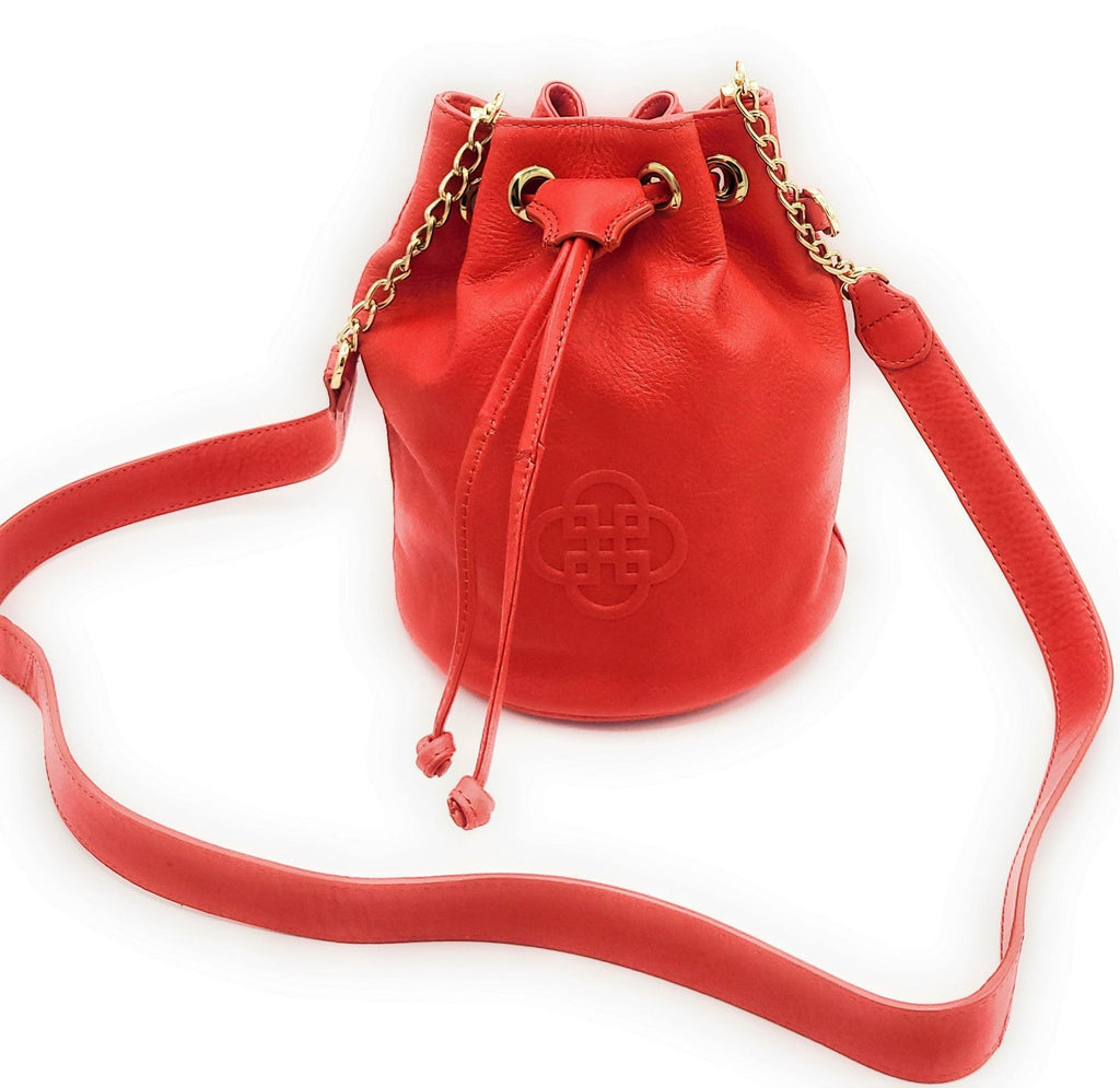 Pixie Real Leather Drawstring Crossbody Bag
