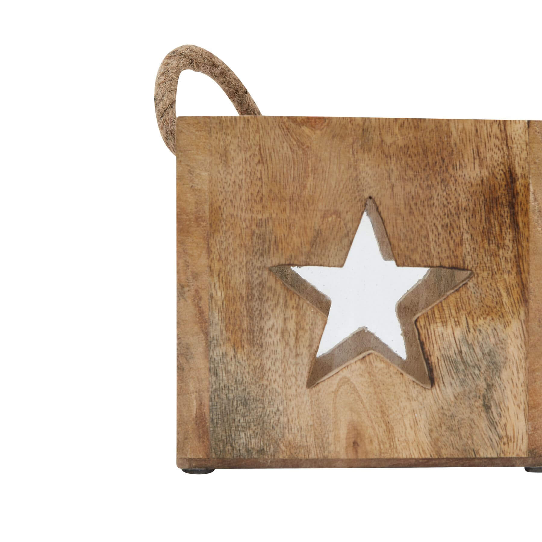 Handcrafted natural wooden star tealight holder with glass insert, casting warm glow in rich brown tones for cozy ambiance. by Sostter at brixbailey.com