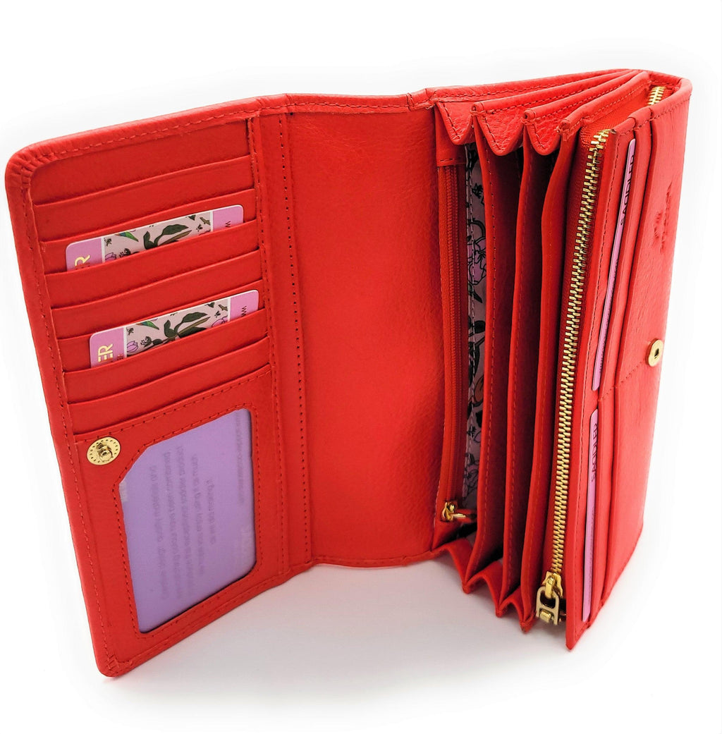 Bonnie Real Leather Multi-section Purse with RFID Protection