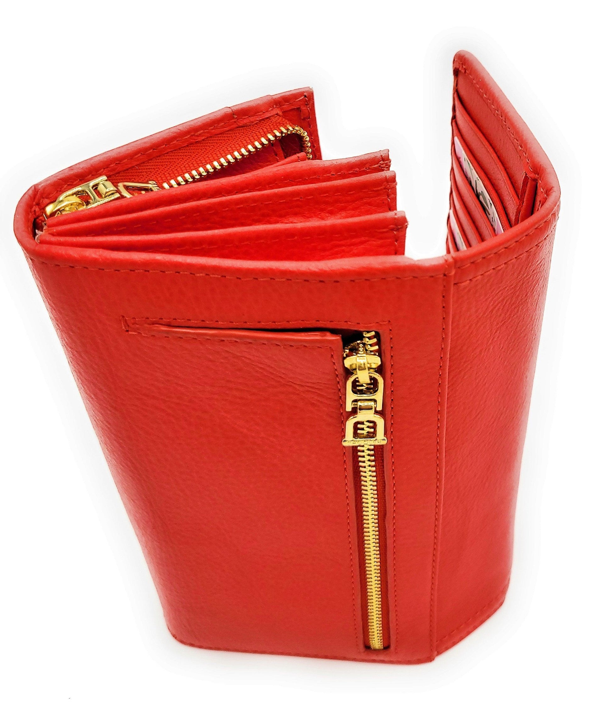 Bonnie Real Leather Multi-section Purse with RFID Protection
