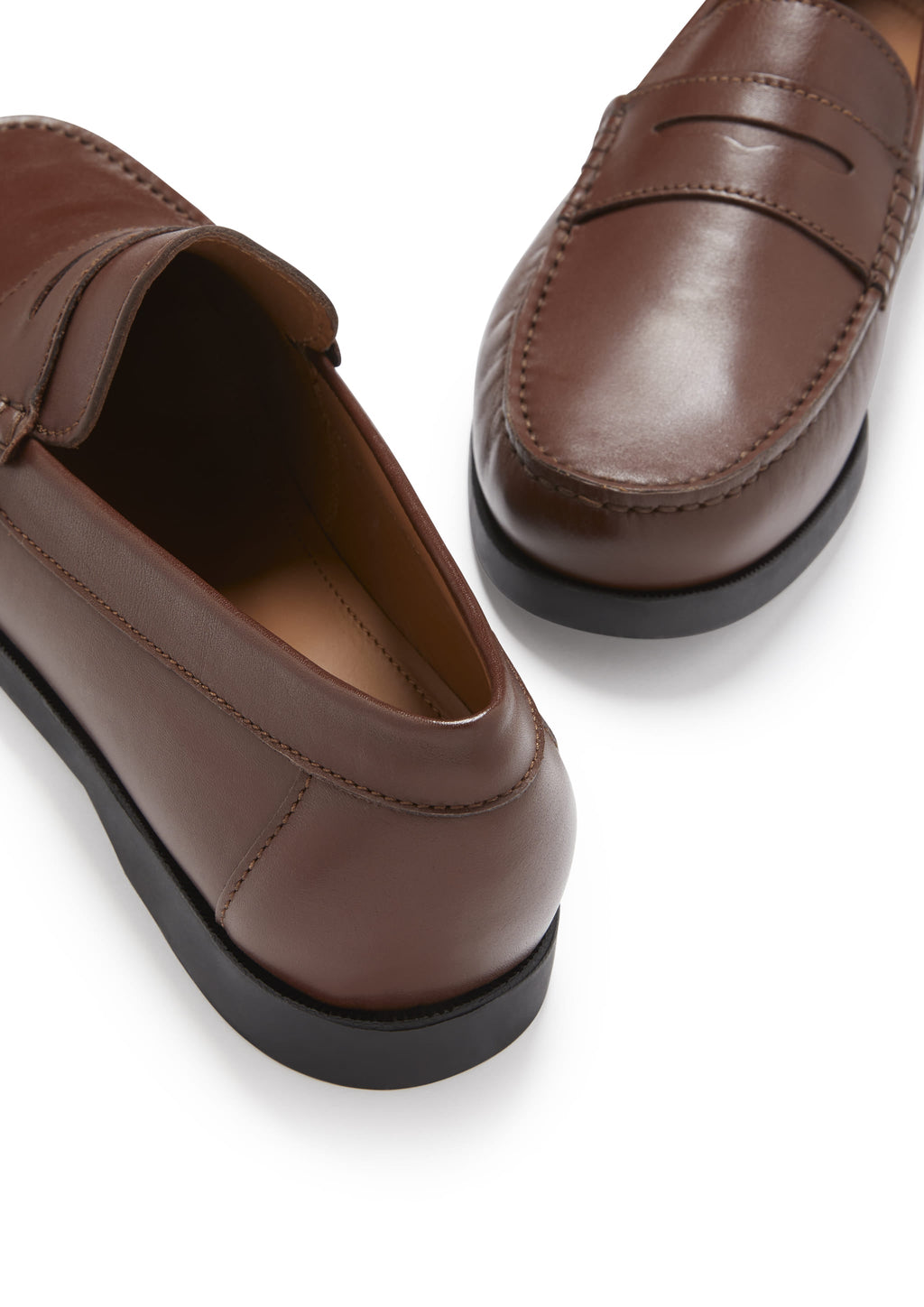 Brown Leather Boat Loafers