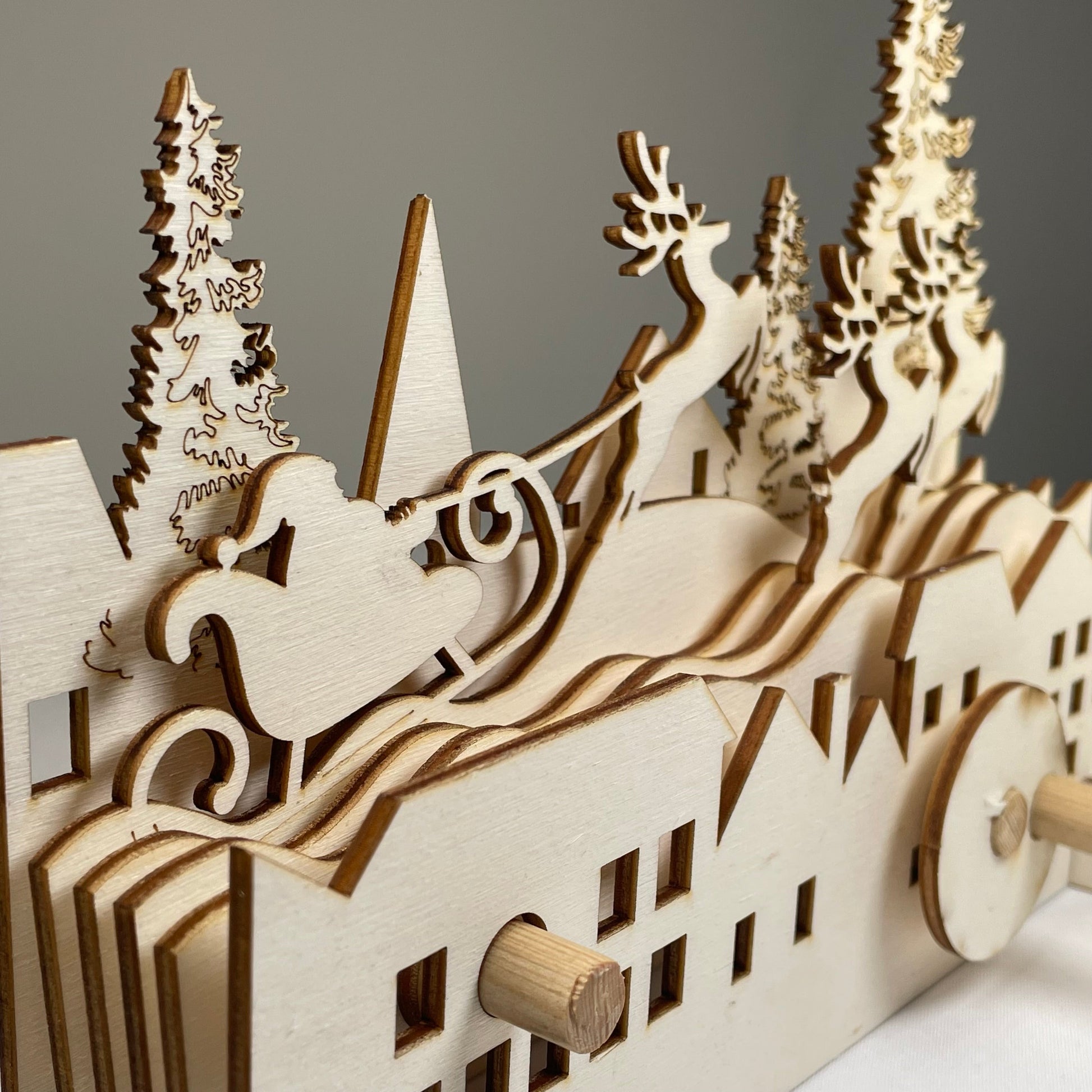 Mechanical Santa Sleigh Model - Flatpack Model Kit by Curious Rabbit ®