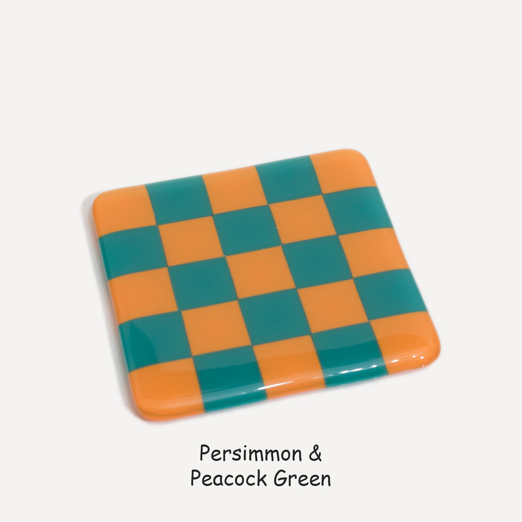 10cm Chequered Dual Colour Coaster - Oceanside Collection