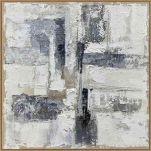 Handcrafted brown-toned canvas art with dimensional brushstrokes on wood frame, 100cm x 100cm, modern home decor by Sostter at brixbailey.com