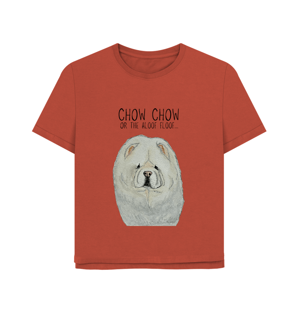 Embrace the Aloof Floof: Cream Chow Chow Women’s Relaxed Fit T-Shirt