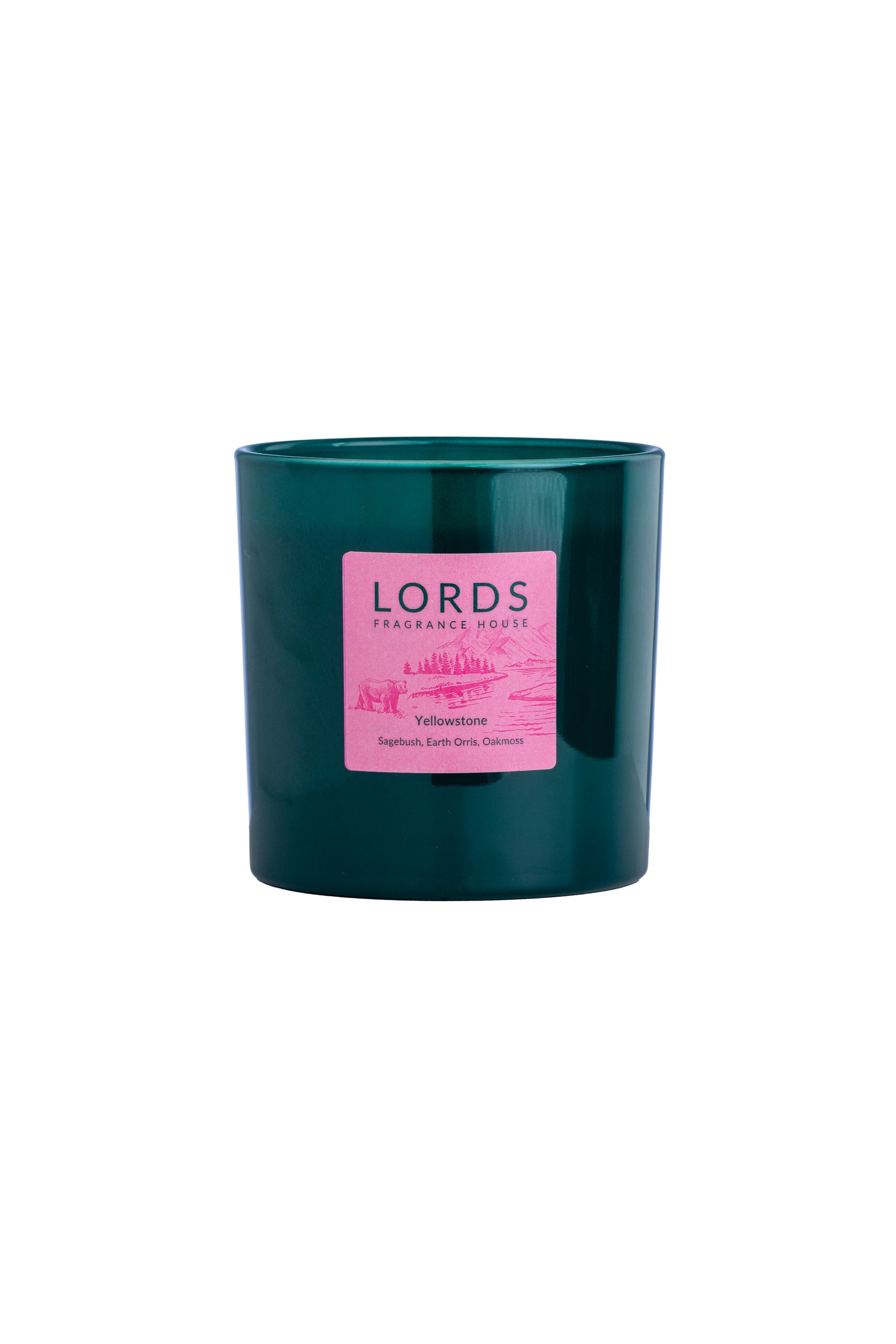 Yellowstone Three Wick Candle in Pink or Green Glass