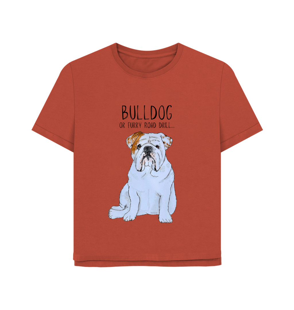 Bulldog Chic: Furry Road Drill Women’s Tee for Fierce Fashion!