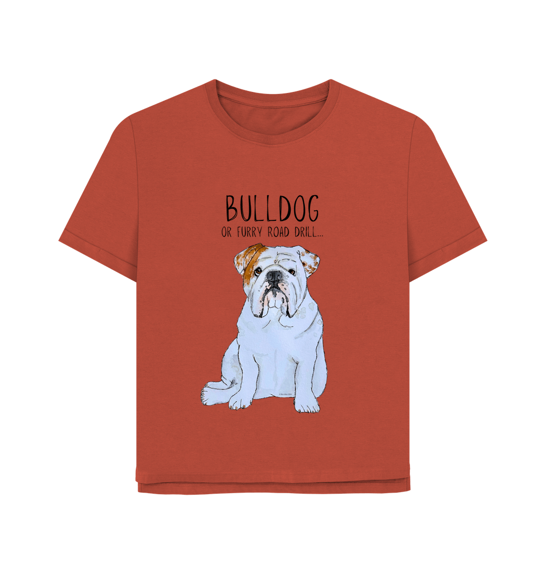 Bulldog Chic: Furry Road Drill Women’s Tee for Fierce Fashion!