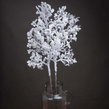 Snow-dusted winter branch decor, 43-inch lifelike plastic foliage for mantels or centerpieces by Sostter at brixbailey.com