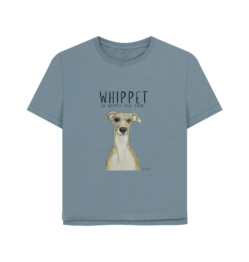 Whippet-Inspired Women’s Relaxed Fit T-Shirt: Ethical, Stylish & Zoomie-Approved!