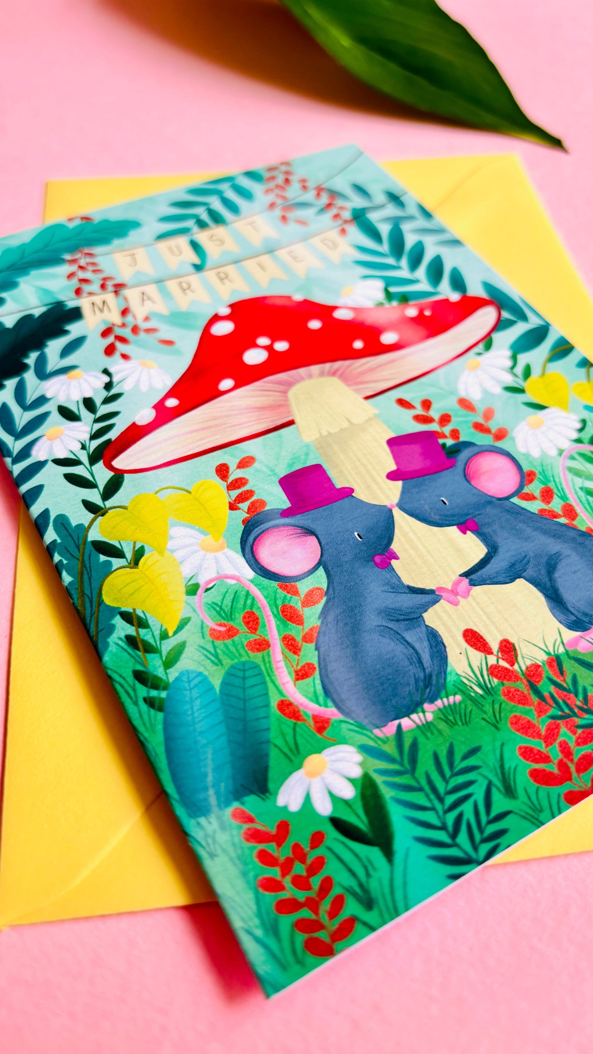 Handmade Gay Wedding Card- Whimsical Forest Themed Greetings Card