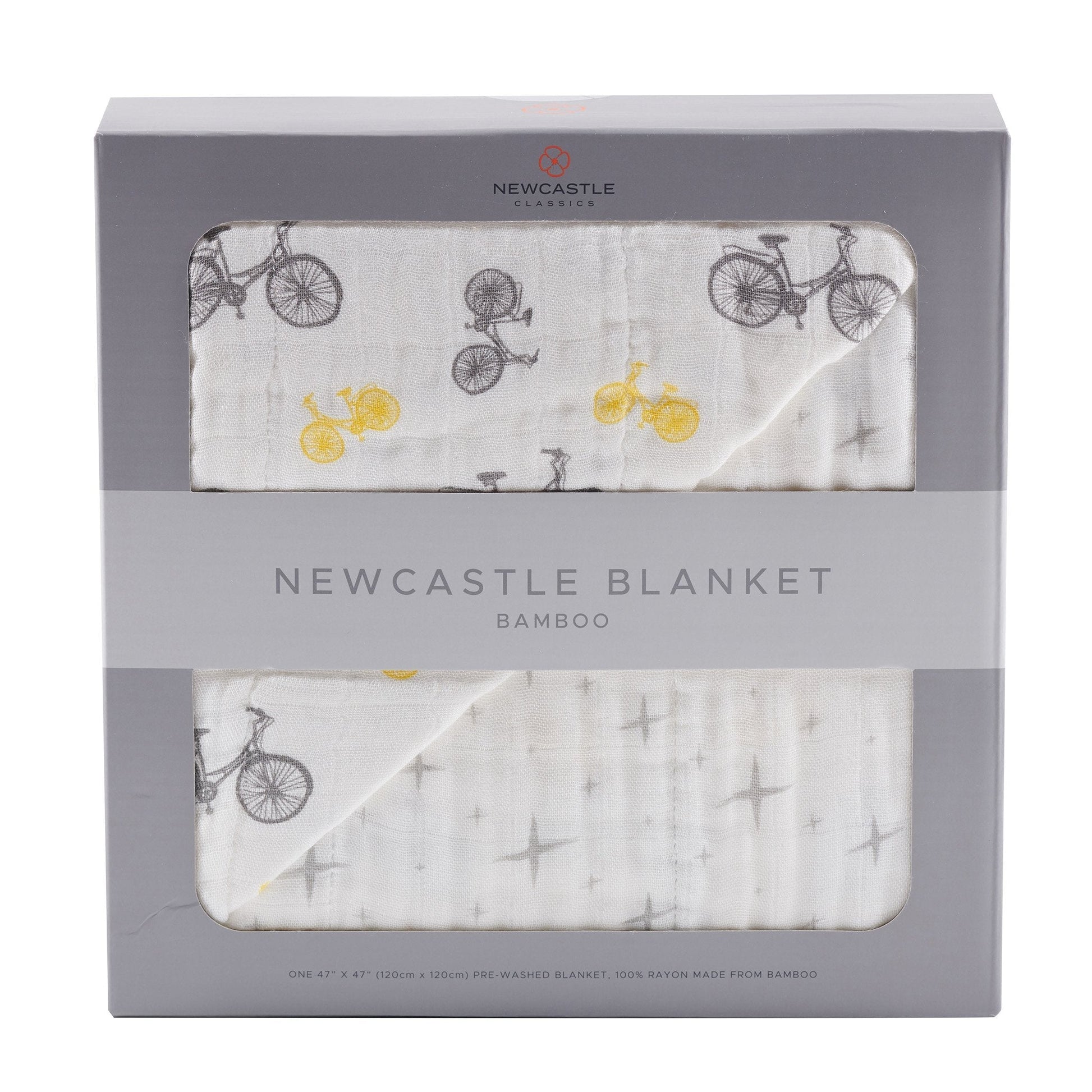 Vintage Bicycle and Northern Star Bamboo Muslin Blanket