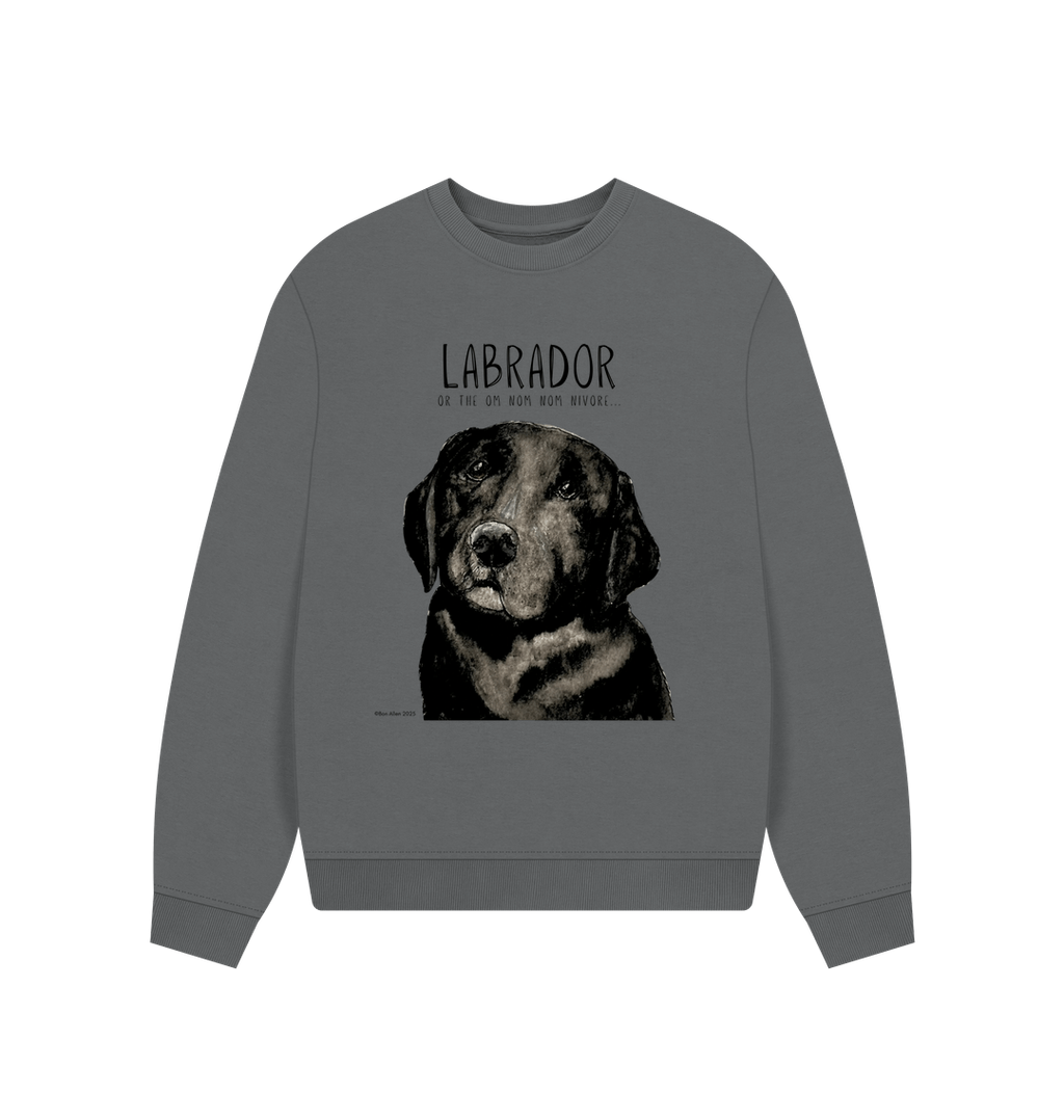 Will Sit for Snacks: The Black Labrador Oversized Sweatshirt