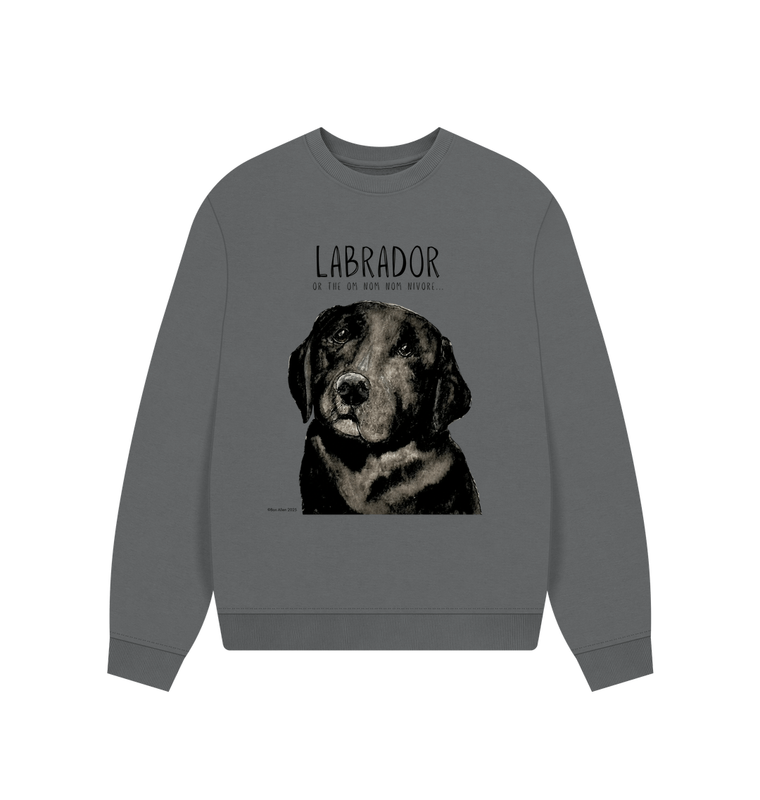 Will Sit for Snacks: The Black Labrador Oversized Sweatshirt