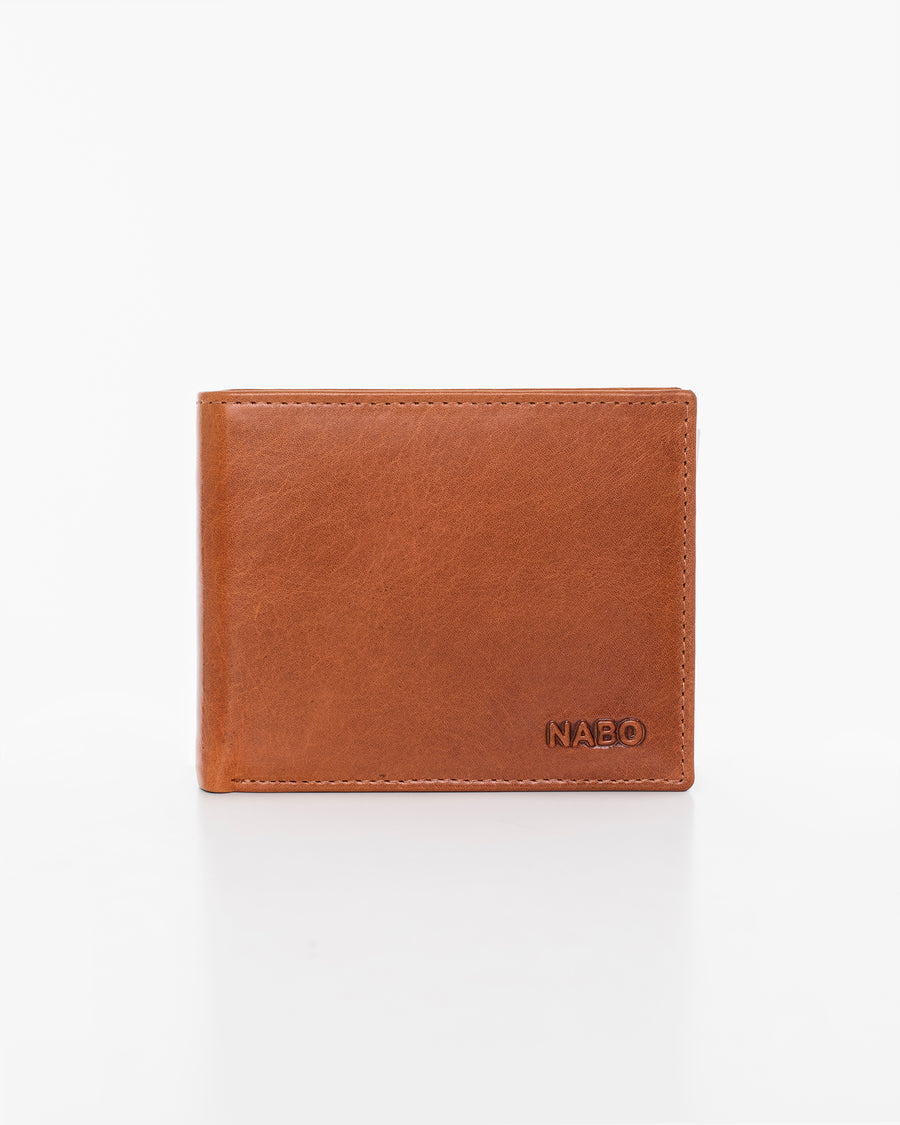 Leather Wallet NK254 (RFID-blocking) - Brown