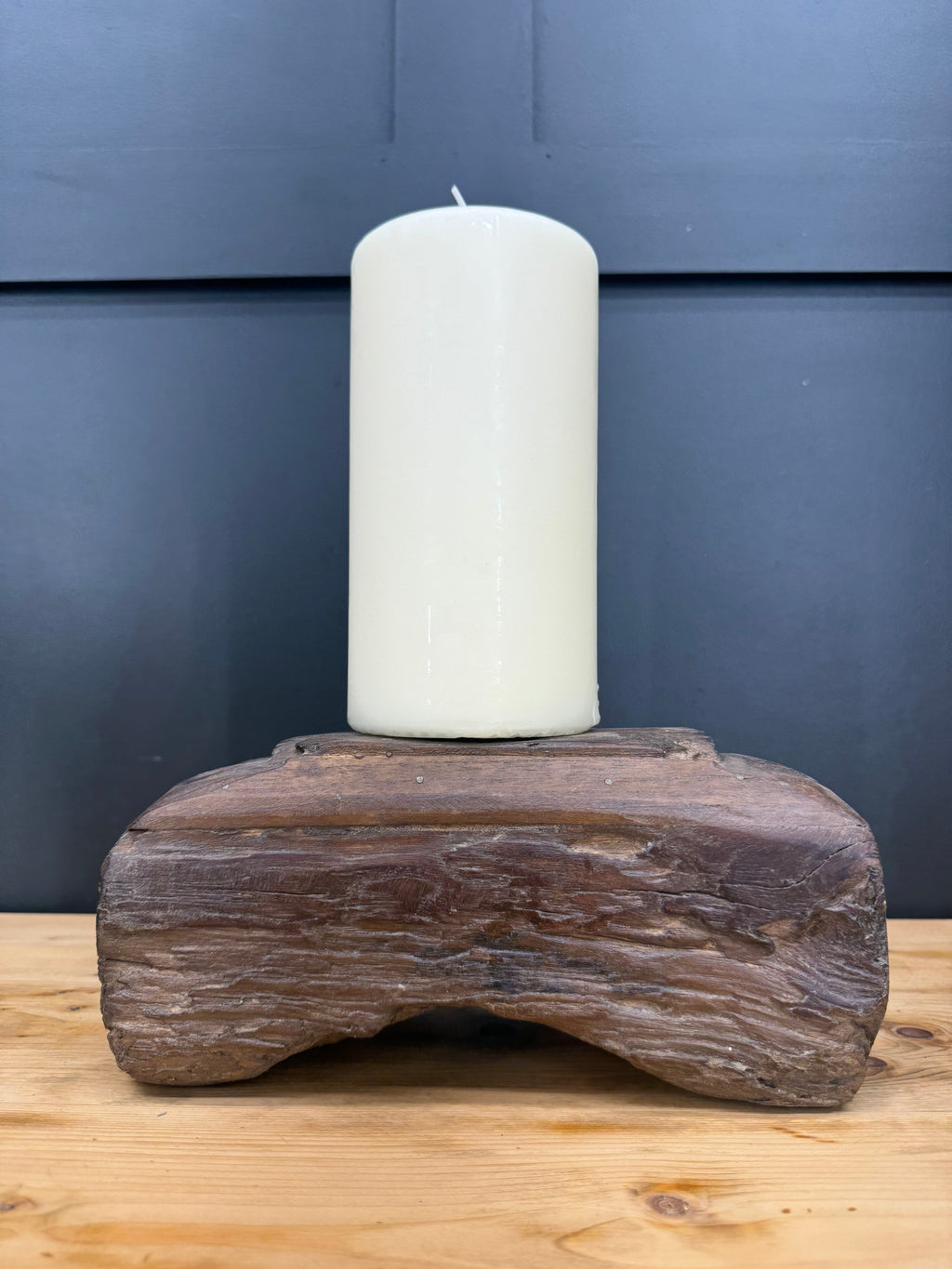 Rustic Wooden Candle Holder / Church Candle Stand / Reclaimed Farmhouse Decor B