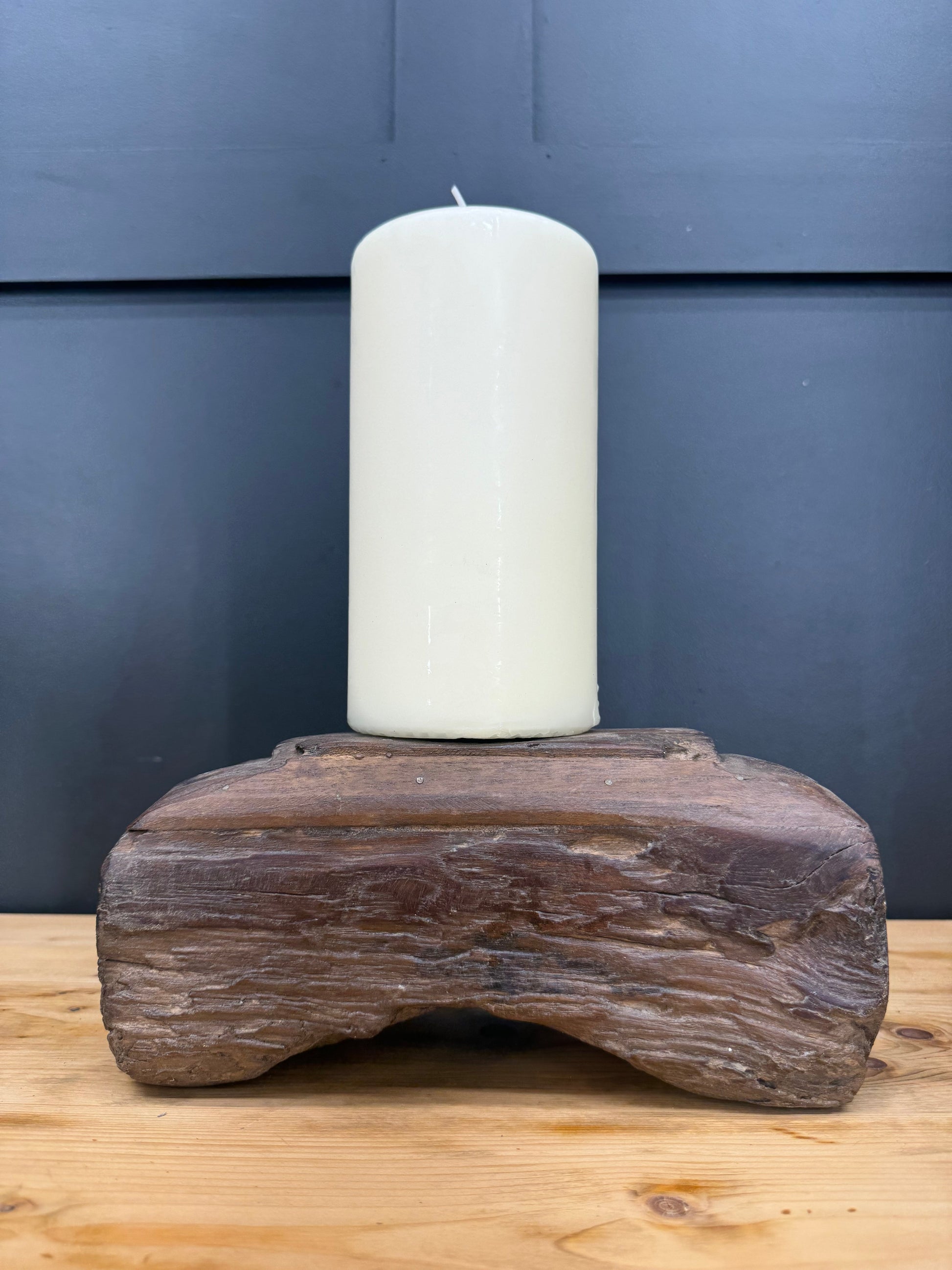 Rustic Wooden Candle Holder / Church Candle Stand / Reclaimed Farmhouse Decor B