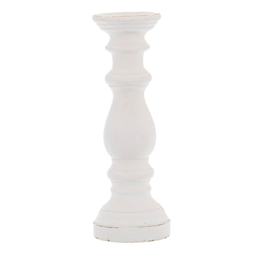 Matte white ceramic column decor, minimalist architectural design, 38cm height, handcrafted statement piece by Sostter at brixbailey.com