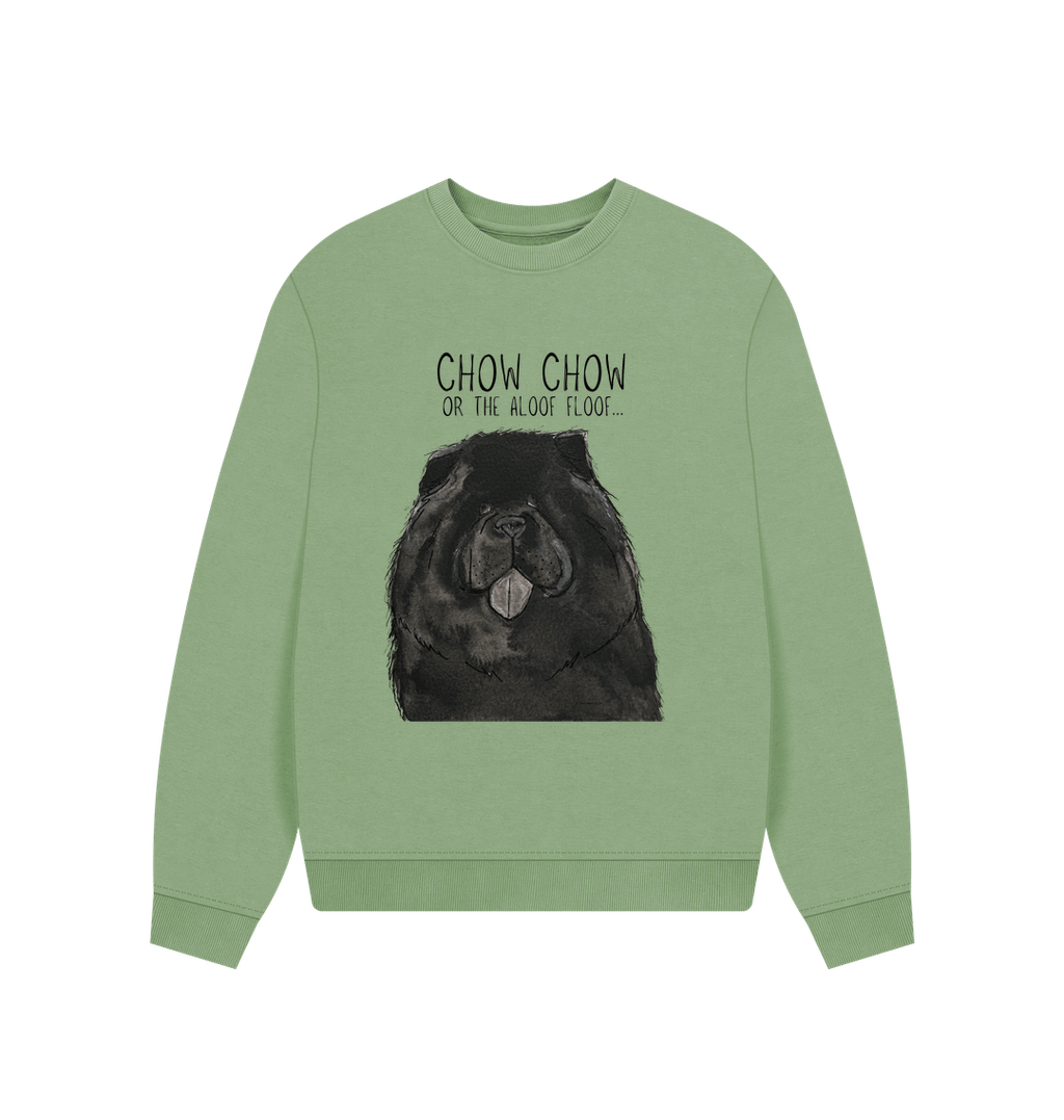 Black Chow Chow Women's Oversized Sweatshirt – Featuring the Aloof Floof Design!