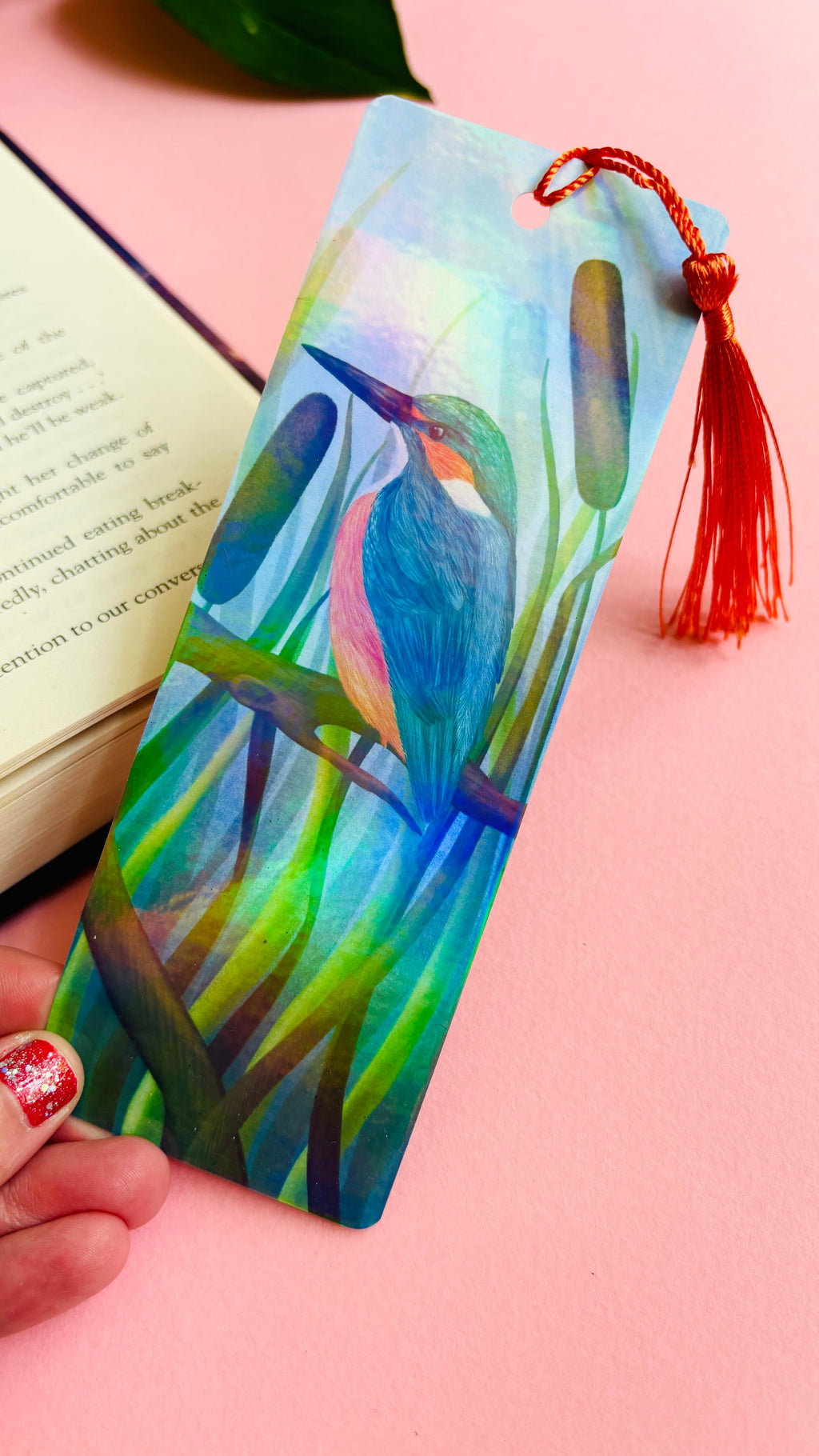 Kingfisher Handmade Bookmark with Holographic Finish