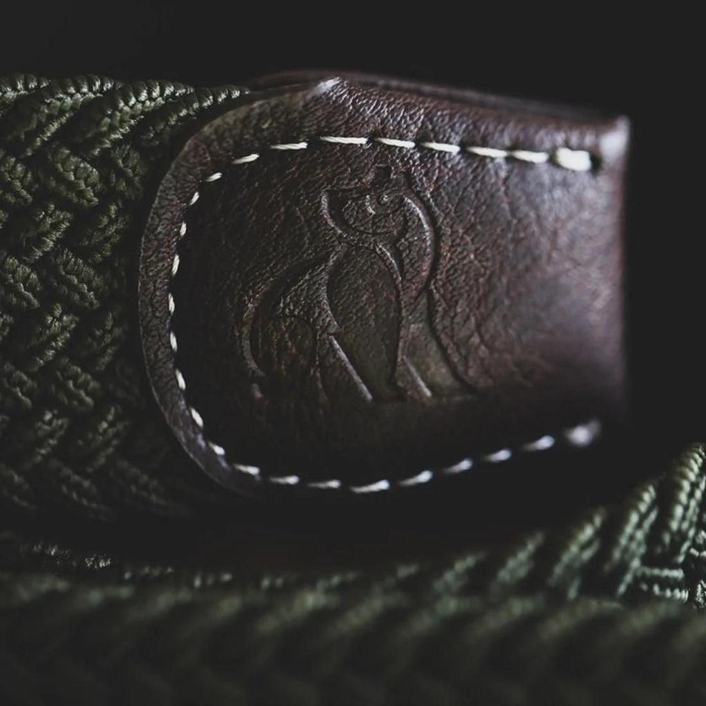Woven Belt - Orange / Green Fine Stripe
