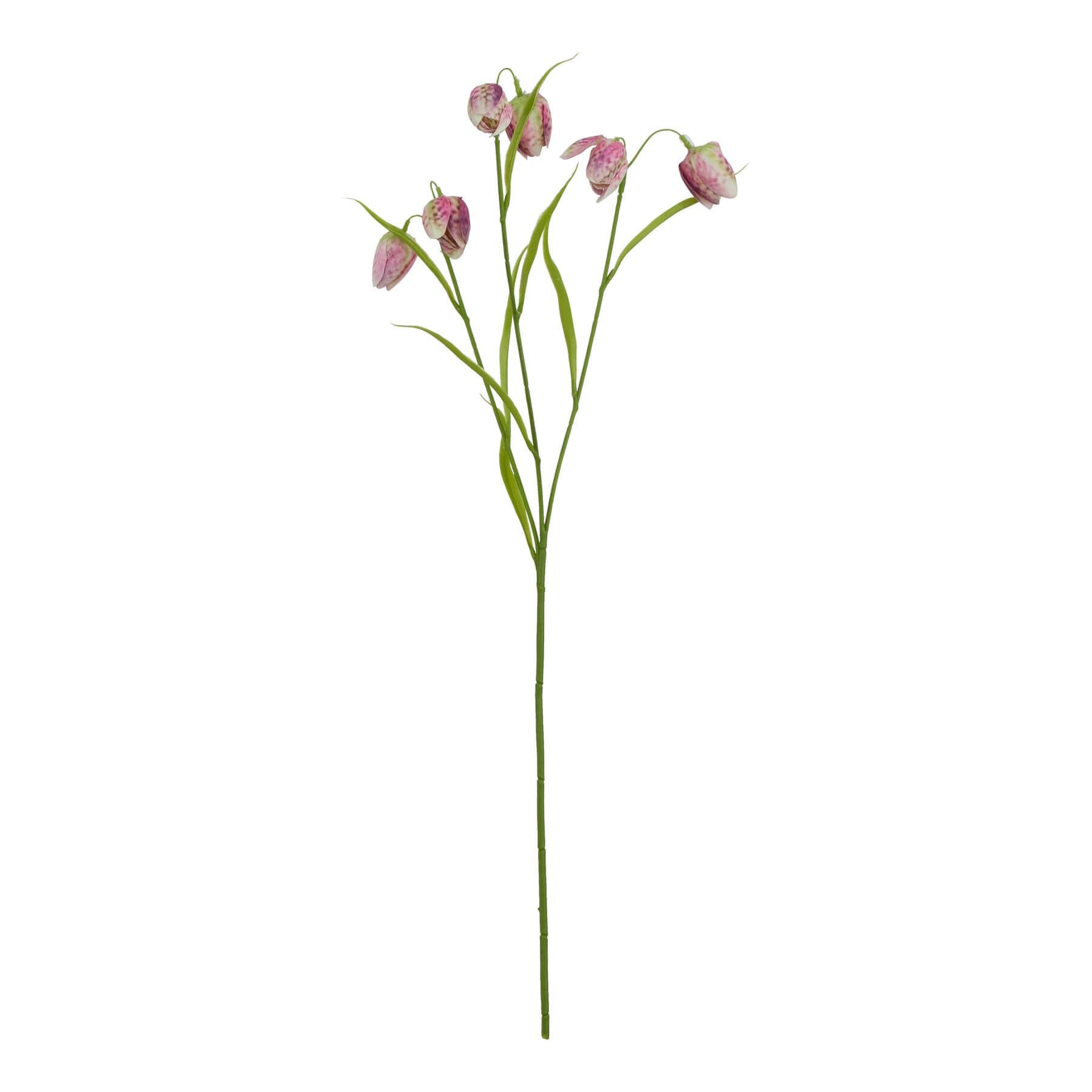 Lifelike purple Fritillaria artificial stem, 58cm tall with bell-shaped blooms and textured foliage for home decor by Sostter at brixbailey.com