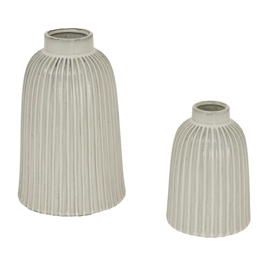 White ceramic bell vase with smooth finish, modern minimalist home decor centerpiece, 20cm height. by Sostter at brixbailey.com
